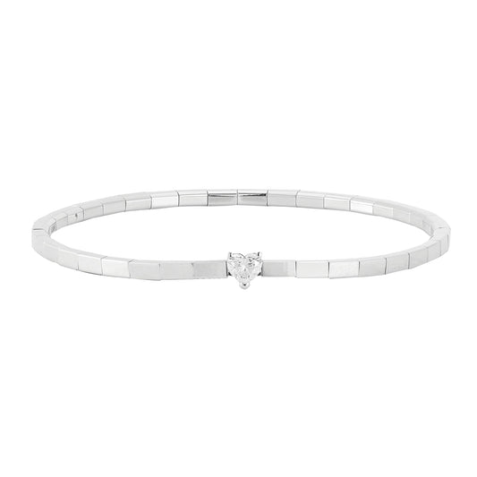 Heart Shape Diamond Paris Extensible Tennis Bracelet - Main Img