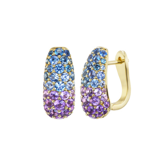Sapphire and Amethyst Holly Hug Earrings - Main Img