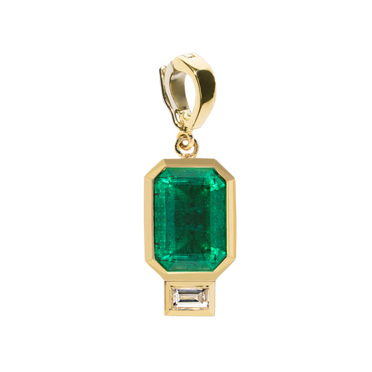 Charm - Emerald and Baguette Diamond - Main Img