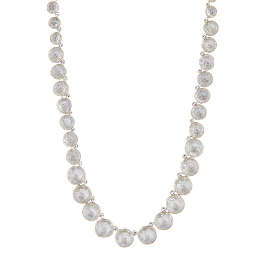 White Quartz Round Riviere Necklace - Main Img