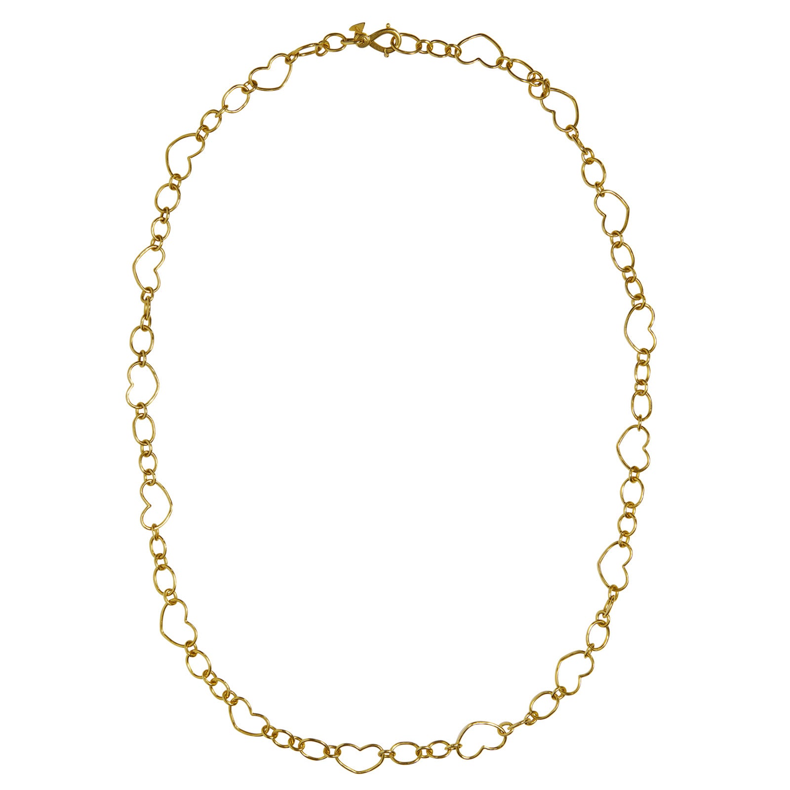 Christina Alexiou Handmade Heart Link Chain Necklace - Necklaces - Broken English Jewelry top view
