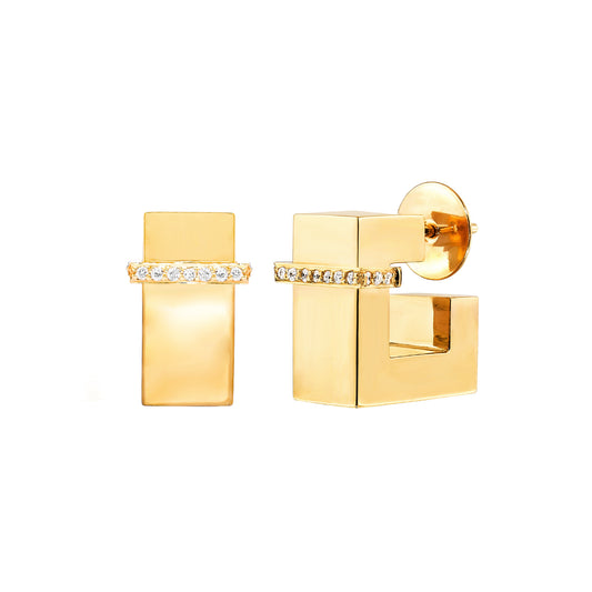 Diamond Square Geometric Earrings - Main Img