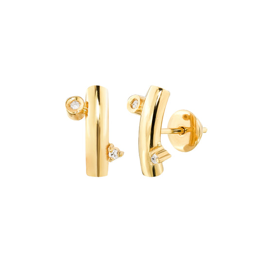 Diamond Mini Concave Earrings - Main Img