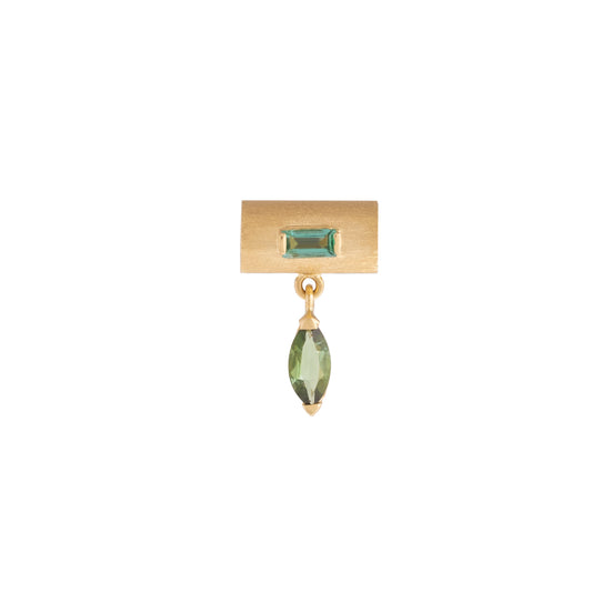 Emerald and Green Tourmaline Barrel Pendant - Main Img