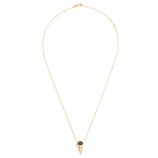 Pink Tourmaline and Diamond Horn Necklace - Main Img
