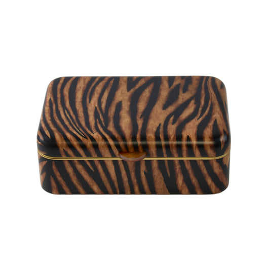 Medium Rectangular Tiger Motif Marquetry Box - Main Img