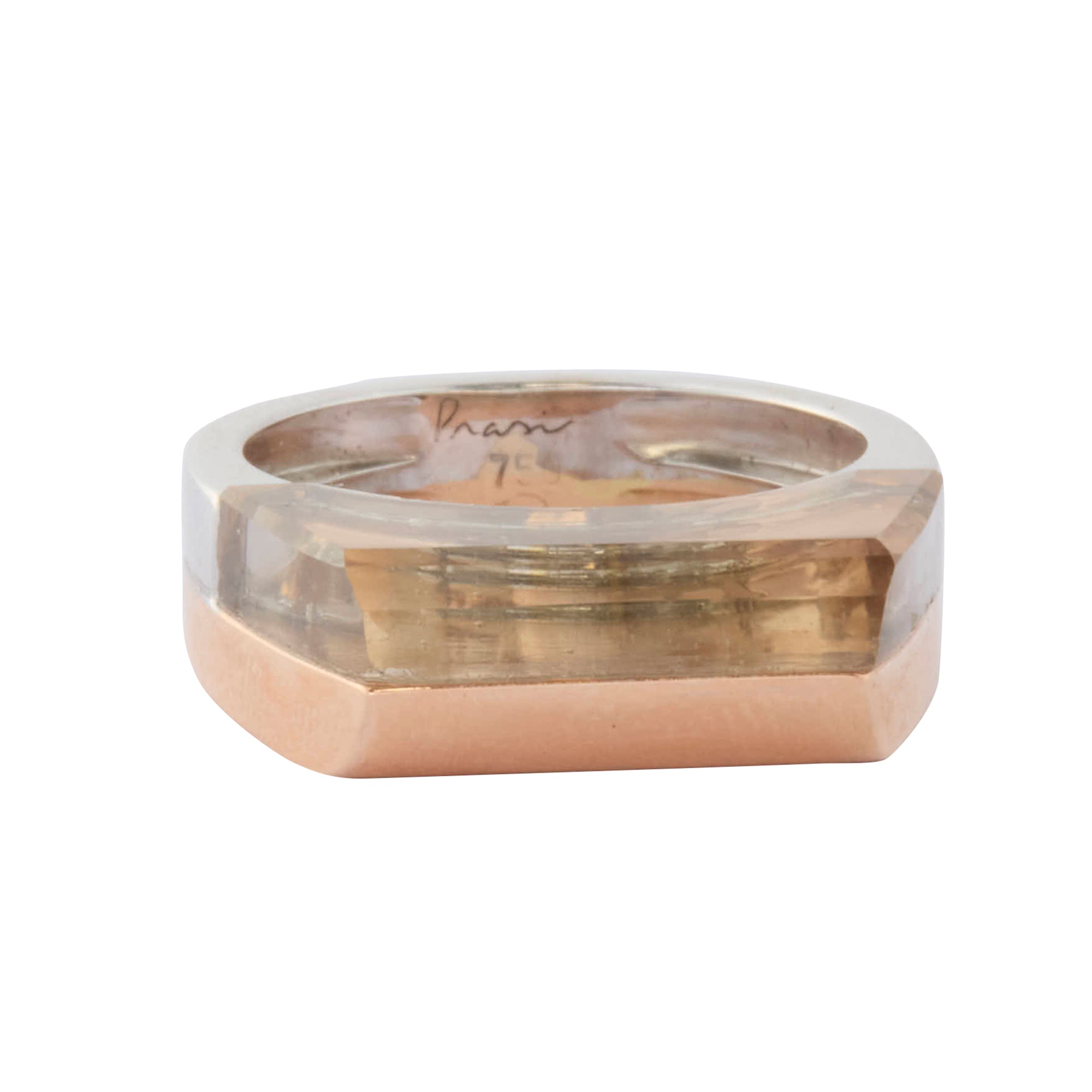 Pink Cognac Quartz Dois Irmãos Ring