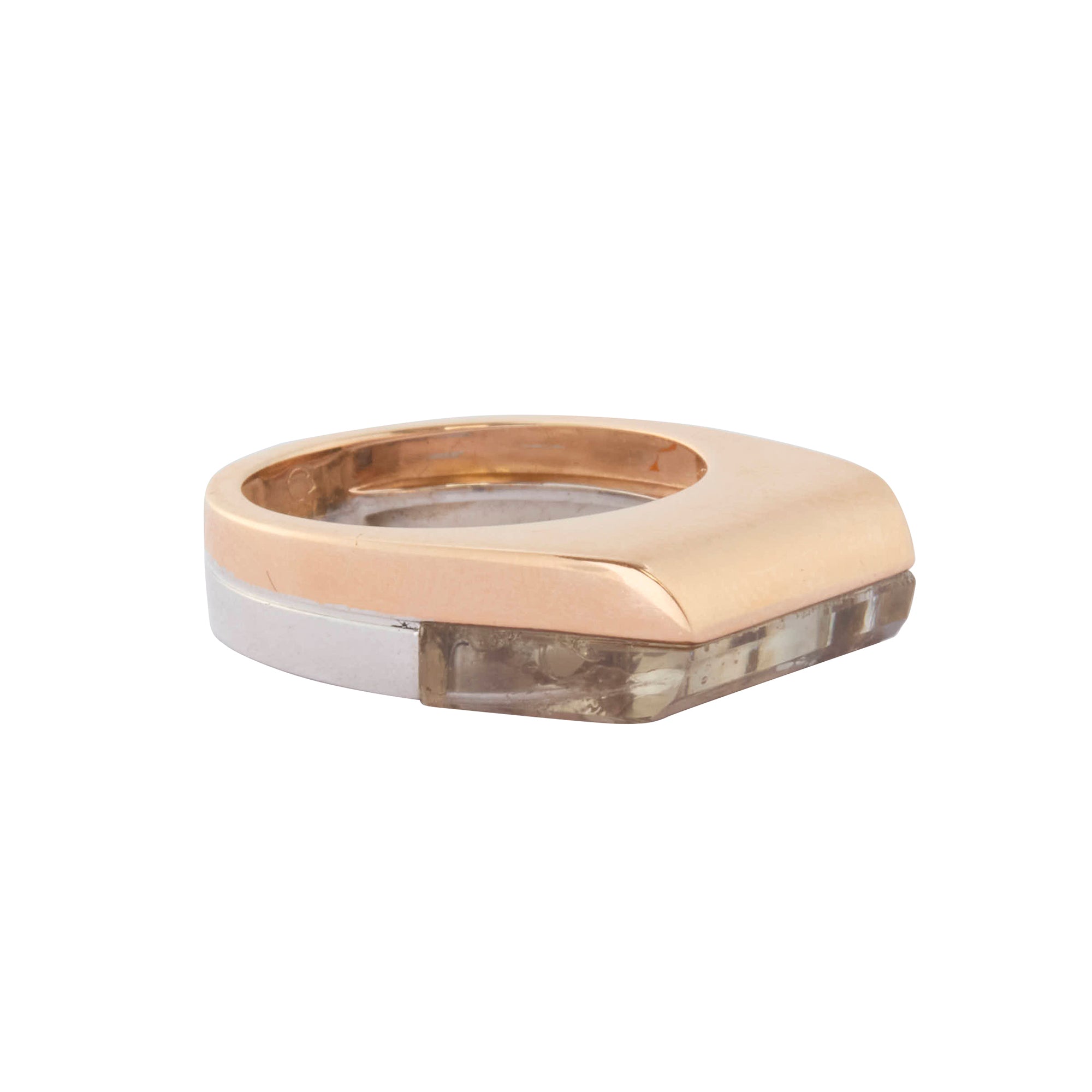 Pink Cognac Quartz Dois Irmãos Ring