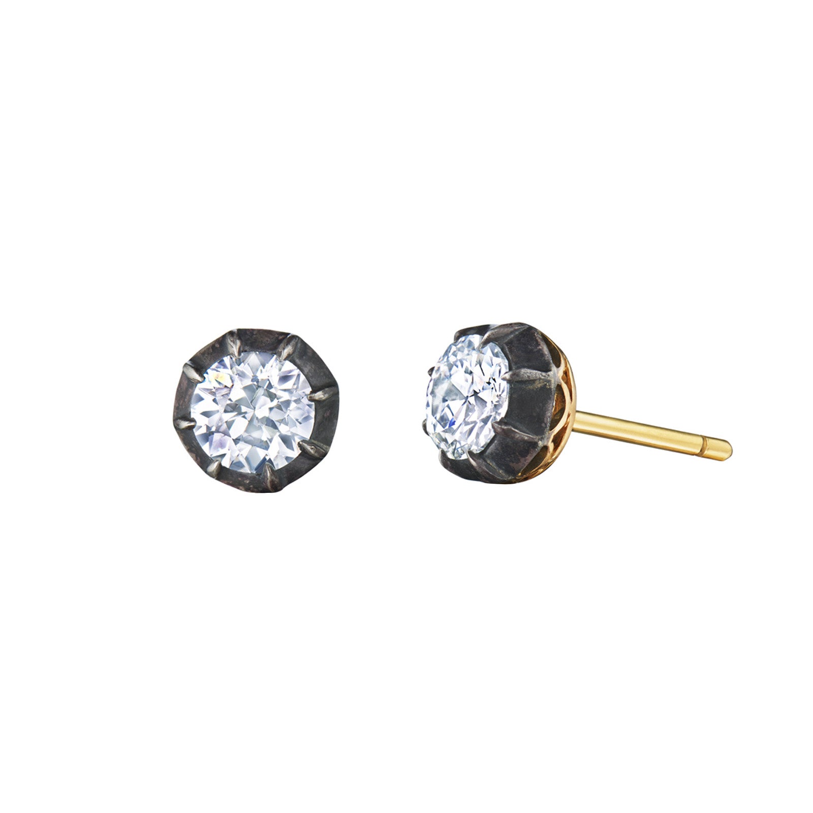 Round Cut Stud Earrings