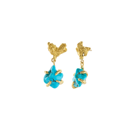 Lone Mountain Turquoise Drop Earrings - Main Img