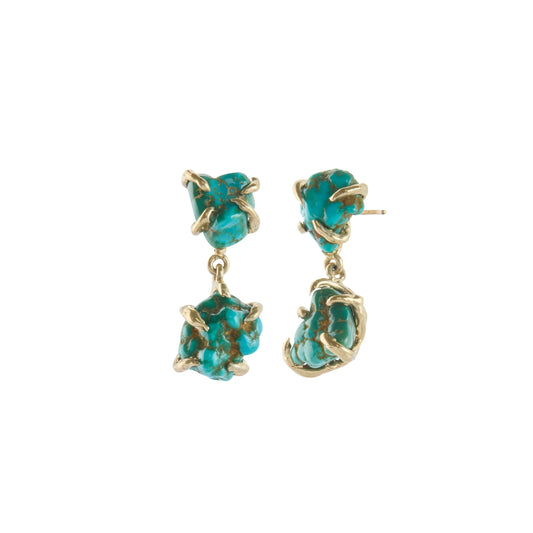 Sleeping Beauty Turquoise 2-Drop Earrings - Main Img