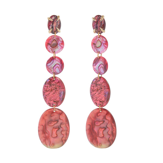 Pink Abalone 5 Drop Earrings - Main Img
