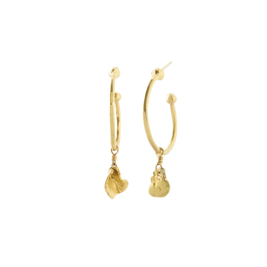 Sky Witness Gold Nugget Hoops - Main Img