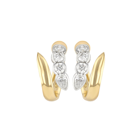Diamond Cuddle Snake Front Back Earrings - Main Img