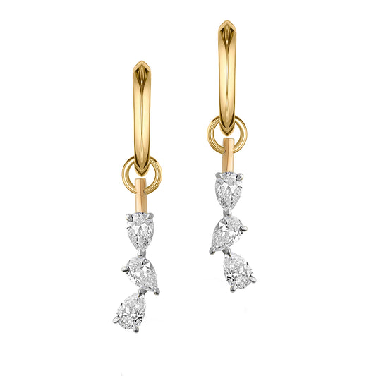 Triple Drop Huggie Earrings - Main Img