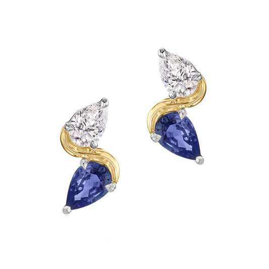 Knife Edge Stud Earrings - Main Img