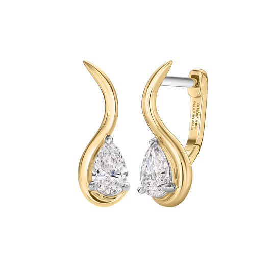 Pear Diamond Swirl Huggies - Main Img