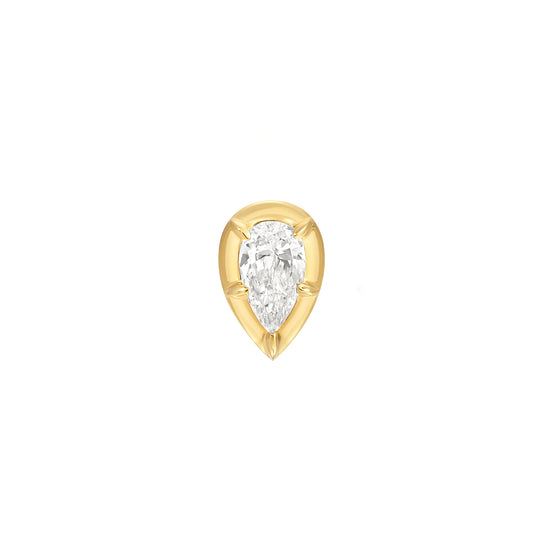 Pear Diamond Rosette Stud Earring - Main Img