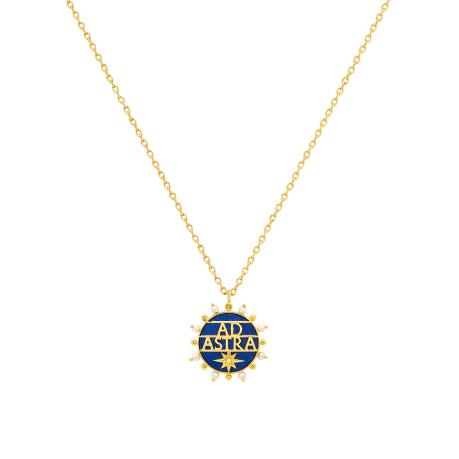 Sauer Lapis Lazuli Ad Astra Pendant Necklace - Necklaces - Broken English Jewelry front view