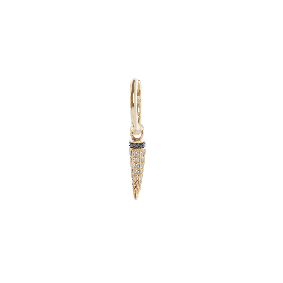 Ara Vartanian Horn Hoop Earring - Black and Brown Diamond - Earrings - Broken English Jewelry front view