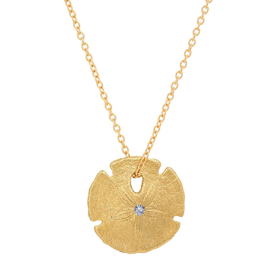 Diamond Small Sand Dollar Necklace - Main Img