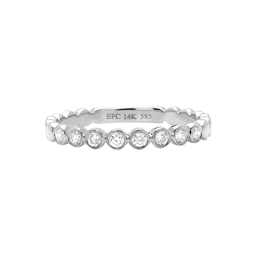 EF Collection Bezel Stack Ring - White Gold - Rings - Broken English Jewelry
