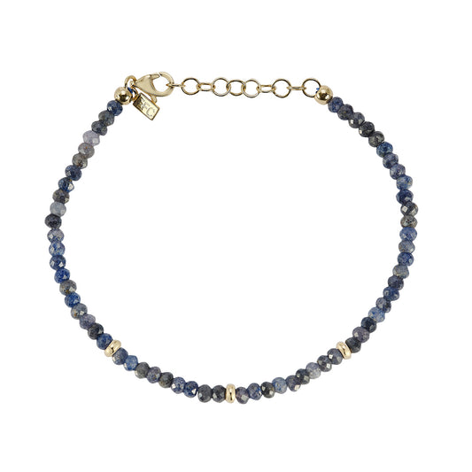 Blue Sapphire Birthstone Bead Bracelet - Main Img