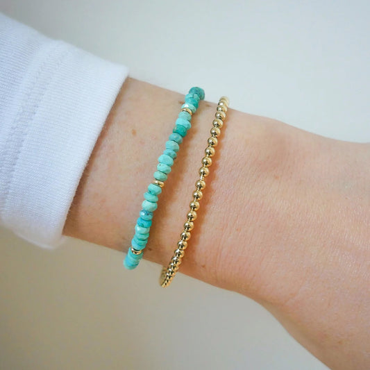 Turquoise Birthstone Bead Bracelet
