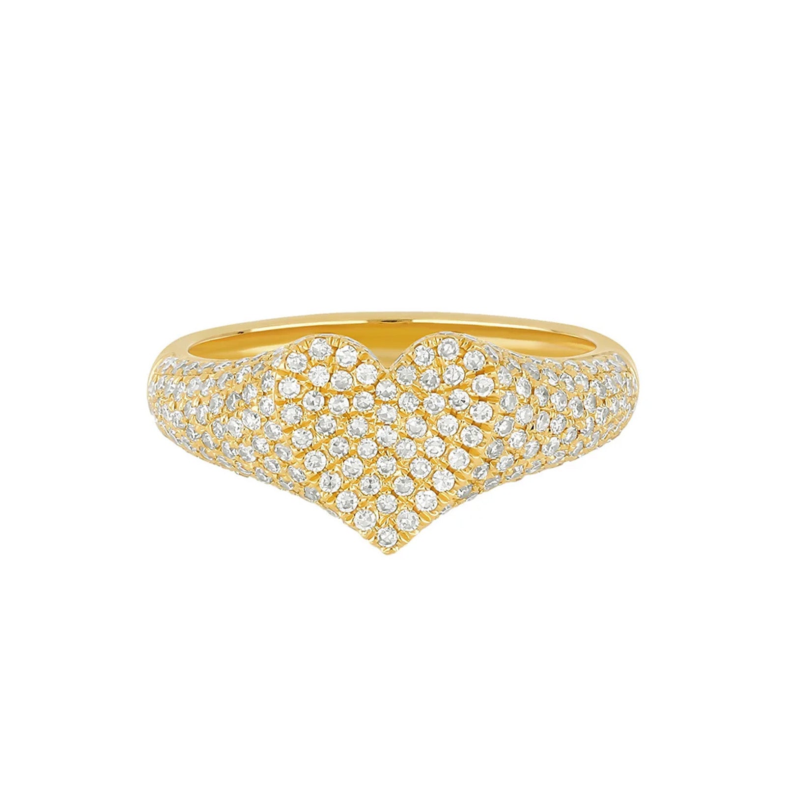 EF Collection Diamond Heart Signet Ring - Earrings - Broken English Jewelry front view