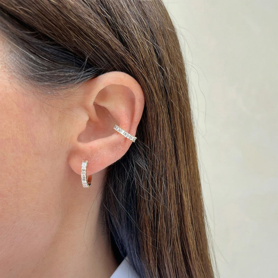 EF Collection Baguette Ear Cuff - Earrings - Broken English Jewelry on model