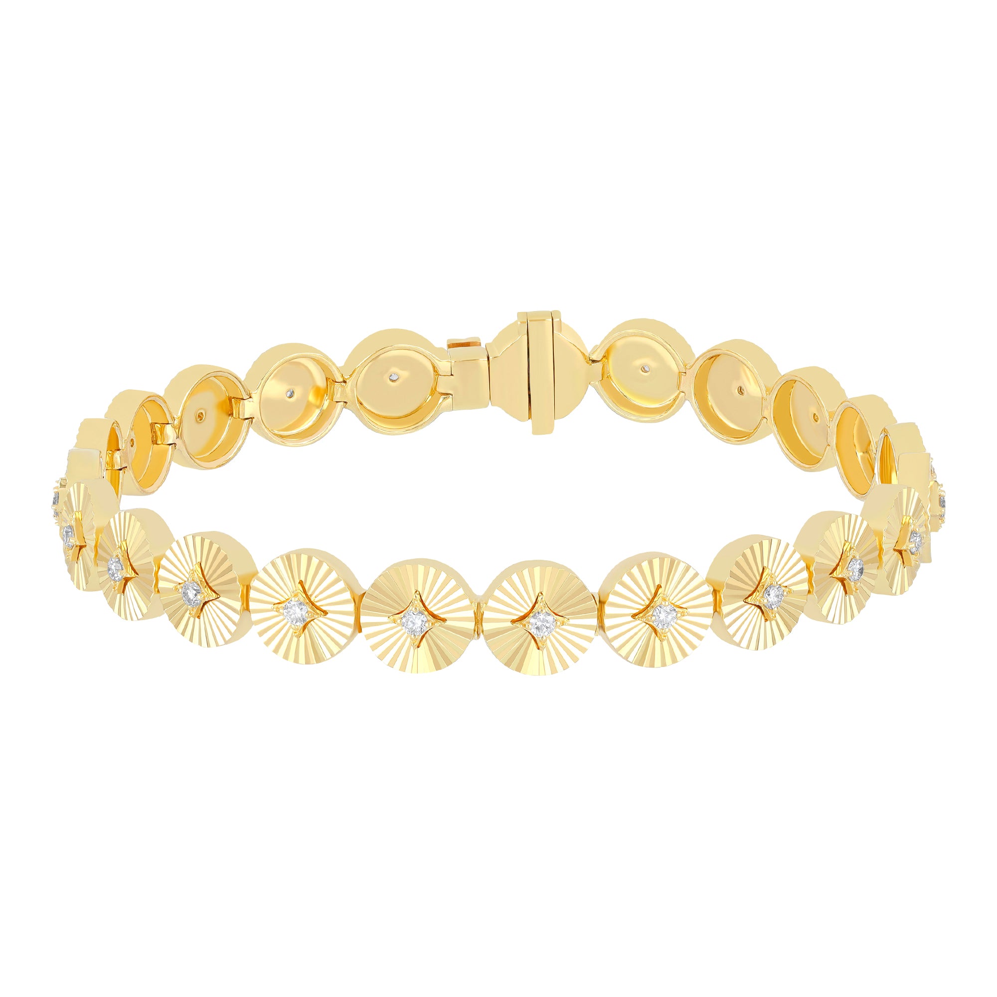 Fluted Disc Eternity Bracelet
