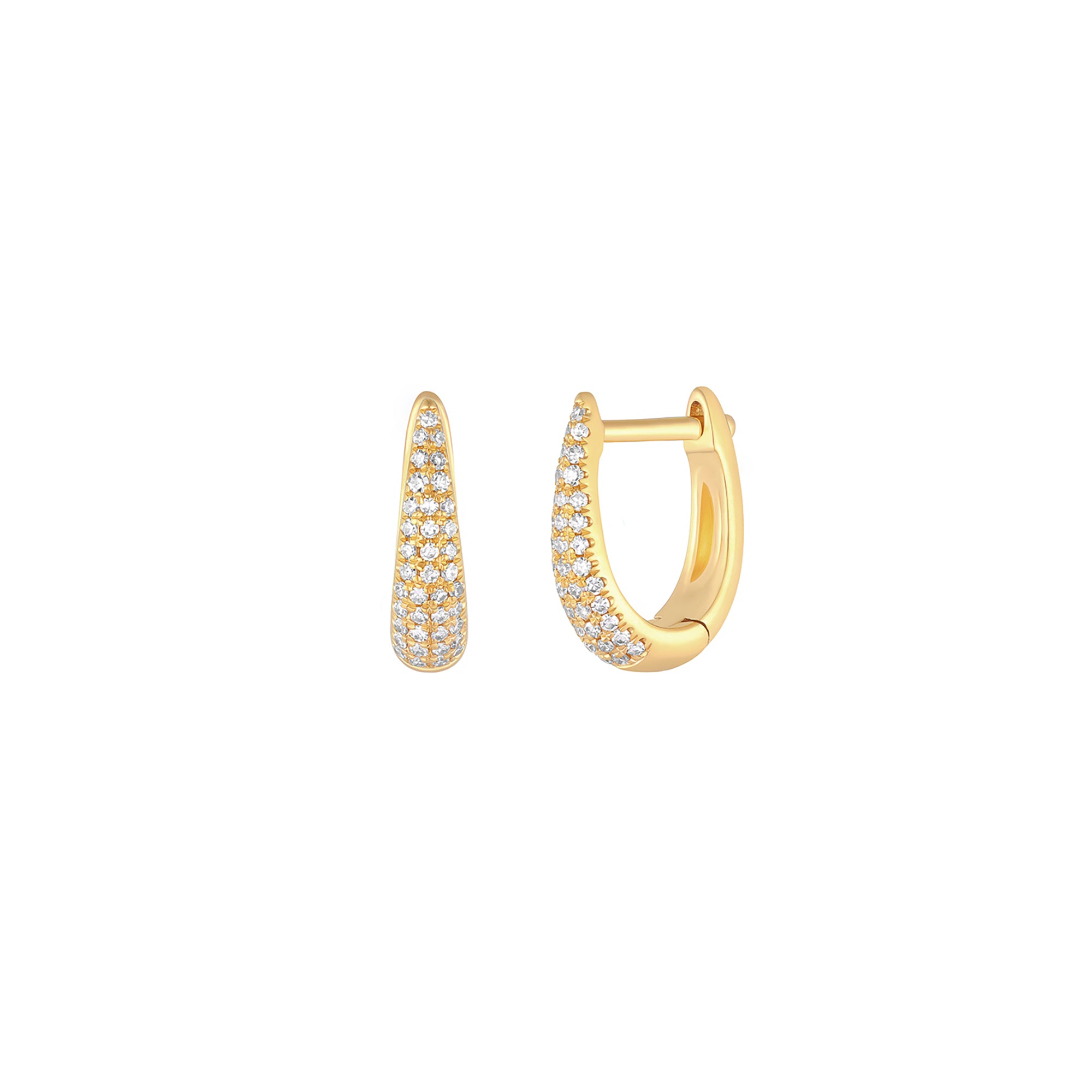 Mini Maeve Huggie Earrings with Diamonds