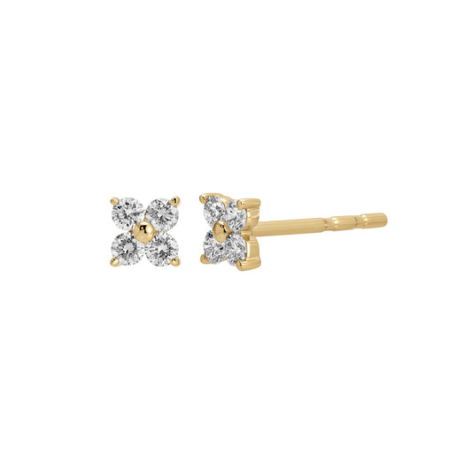 Diamond Fleur Stud Earrings - Main Img