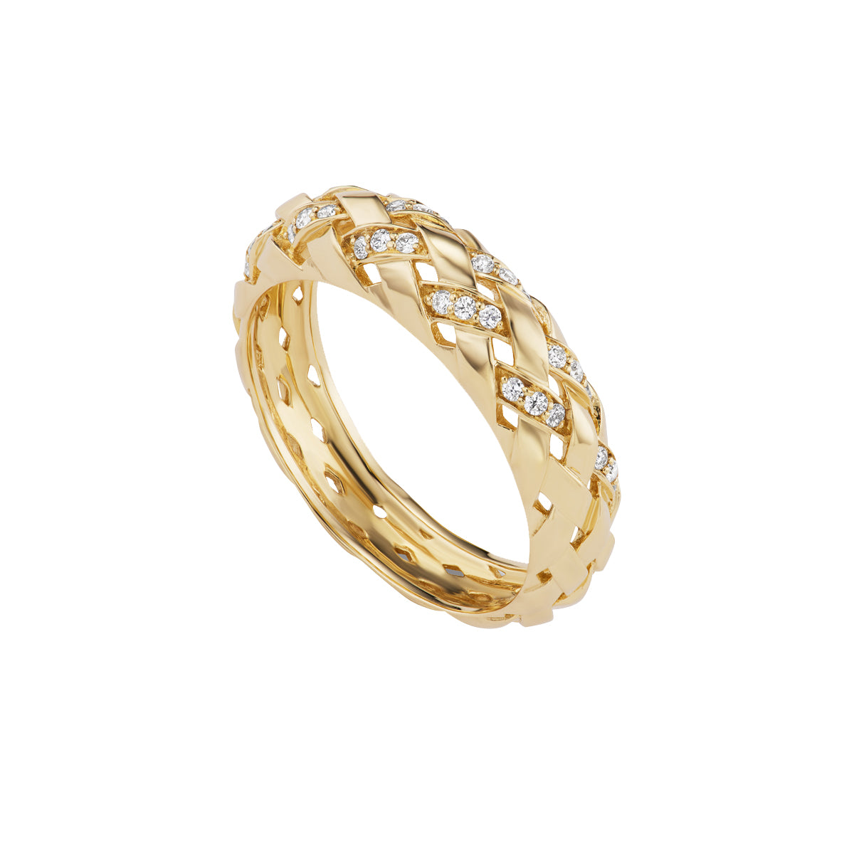 Small Pave Woven Ring