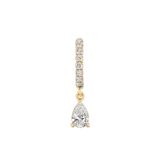 Pave and Pear Diamond Huggie - Main Img