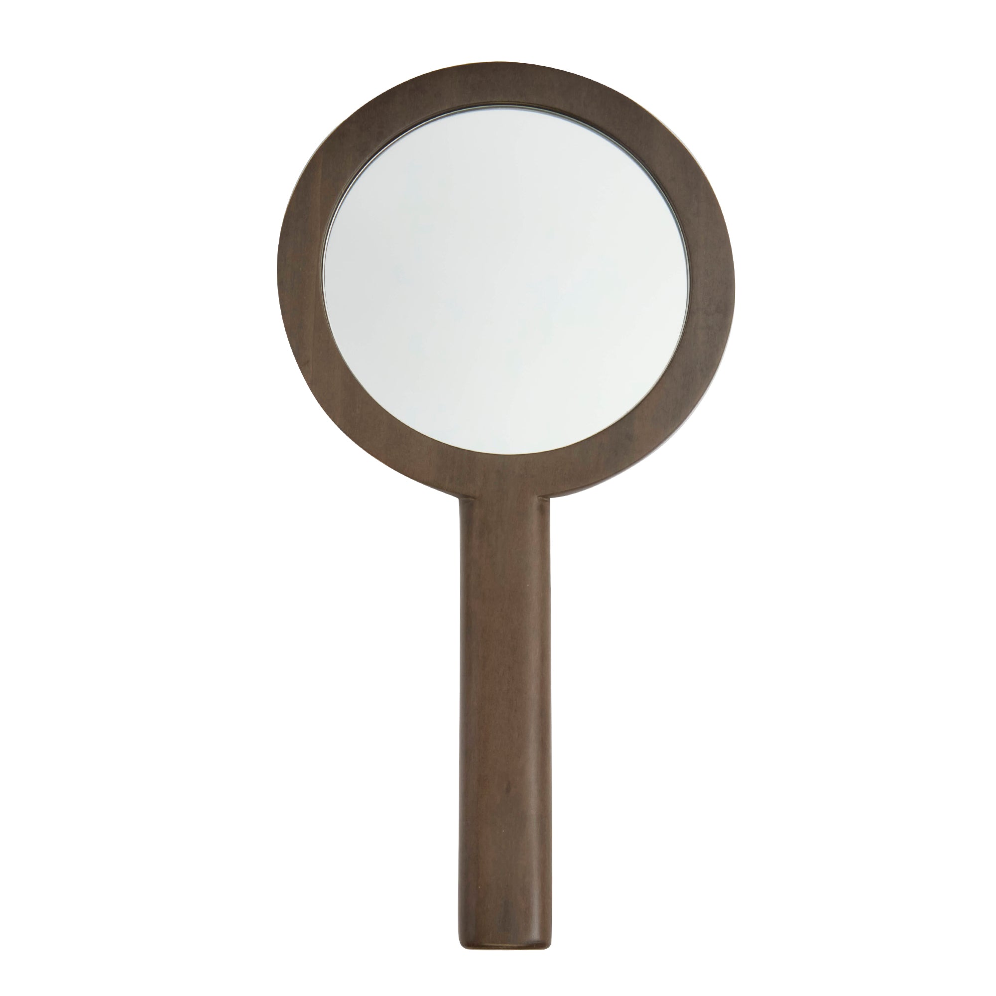 Gray Foliage Print Marquetry Hand Mirror