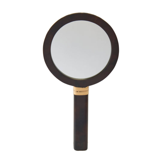 Tiger Motif Marquetry Hand Mirror