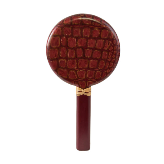 Crocodile Motif Marquetry Hand Mirror - Main Img
