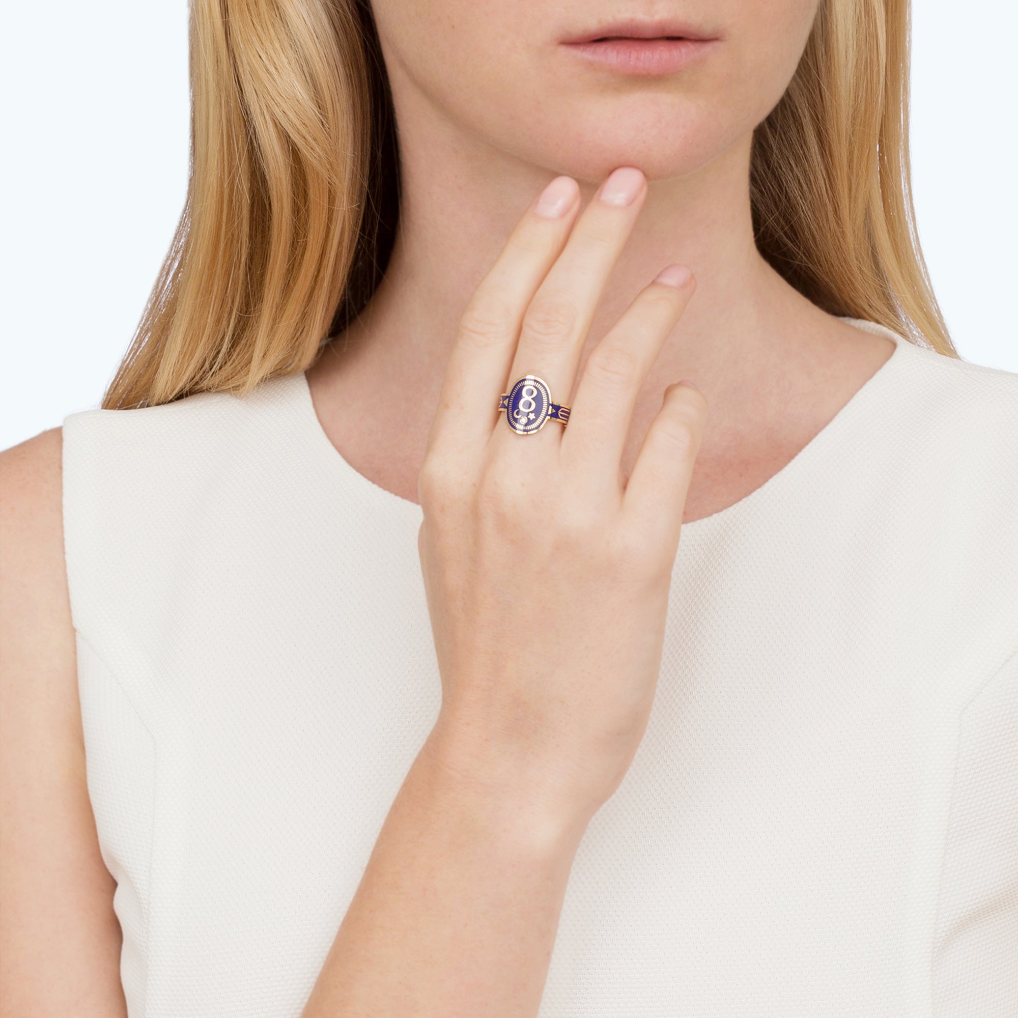 Foundrae Karma Cigar Band - Broken English Jewelry on model