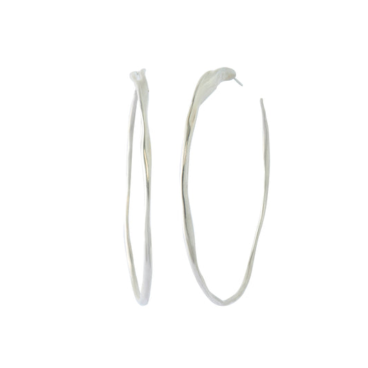 Large Sinew Hoops - Sterling Silver - Main Img