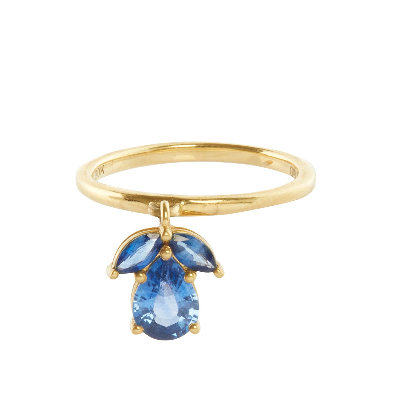 Gerald & I Blue Sapphire Charm Ring - Rings - Broken English Jewelry front view