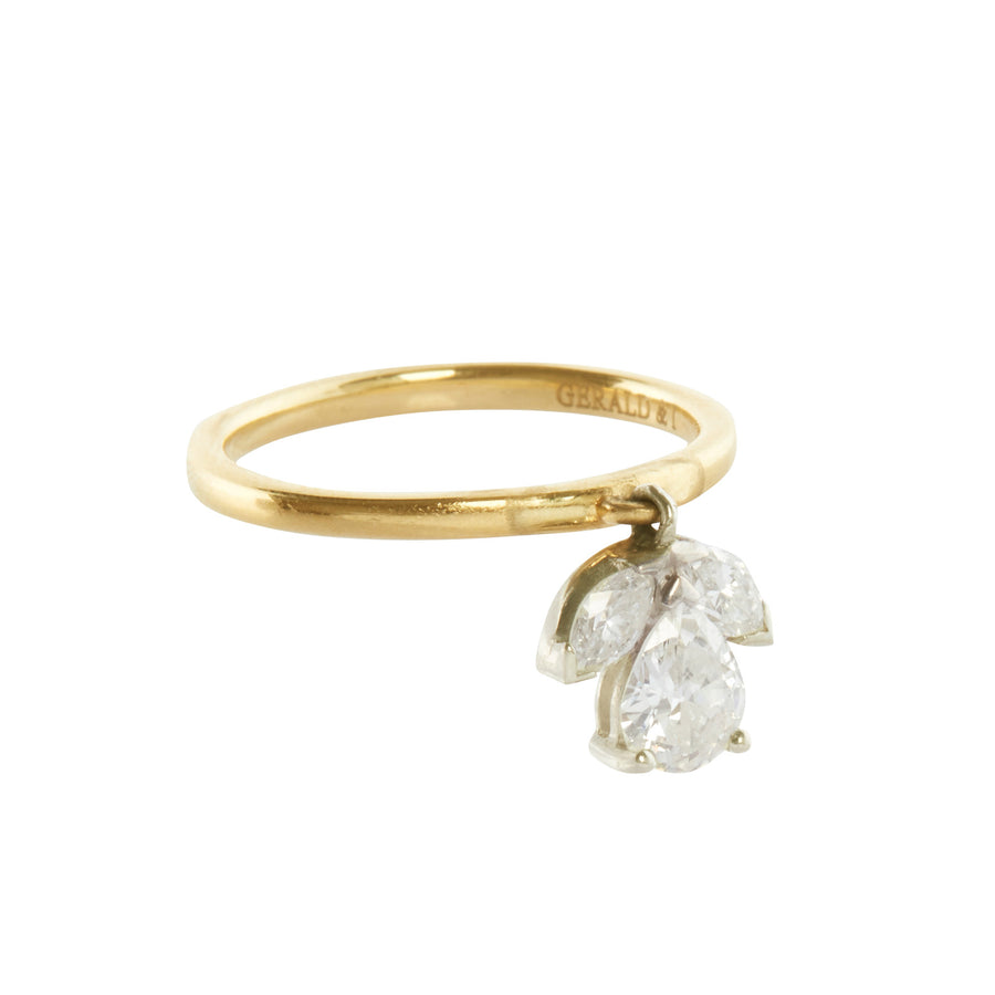 Gerald & I Diamond Charm Ring - Rings - Broken English Jewelry side view