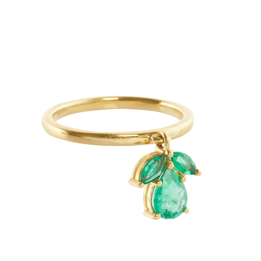 Gerald & I Emerald Charm Ring - Rings - Broken English Jewelry side view