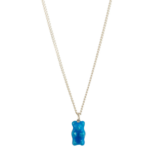 Mini Gummy Pendant Necklace - Neon Blue - Main Img