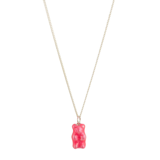 Mini Gummy Pendant Necklace - Neon Pink - Main Img