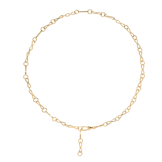 Large Motif Chain Lariat Necklace - Main Img