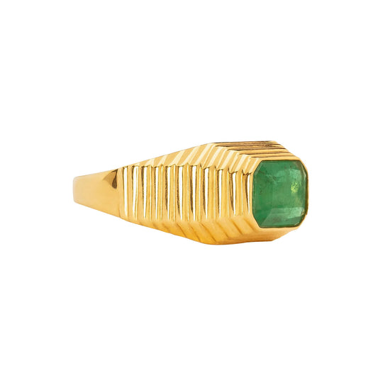 Pyramid Large Ring - Emerald