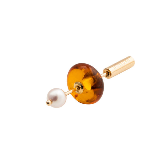 Mini Amber Spear Earring - Yellow Gold - Main Img