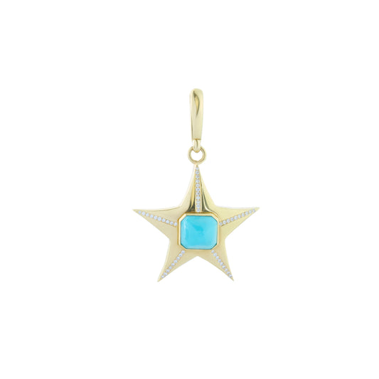 Small Turquoise Star Charm - Main Img