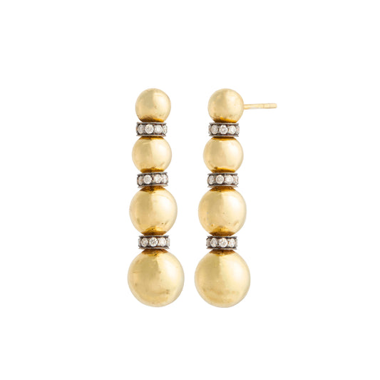 Blackened Diamond Four Disco Ball Drop Earrings - Main Img
